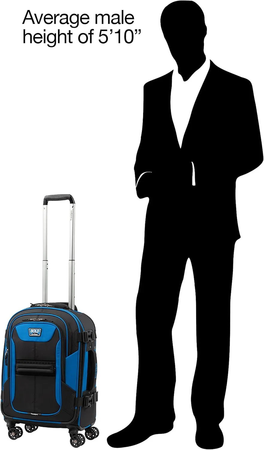 Travelpro Bold Softside Expandable Carry on Spinner Luggage, Carry on 21-Inch, Blue/Black