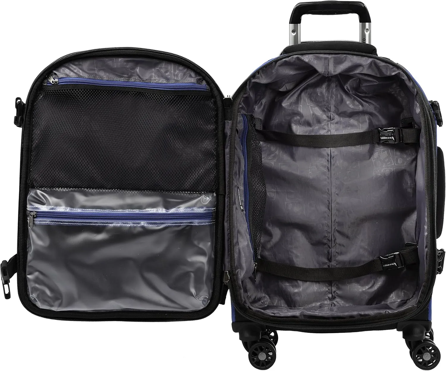 Travelpro Bold Softside Expandable Carry on Spinner Luggage, Carry on 21-Inch, Blue/Black
