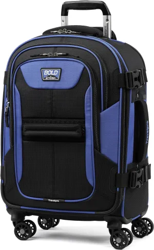 Travelpro Bold Softside Expandable Carry on Spinner Luggage, Carry on 21-Inch, Blue/Black