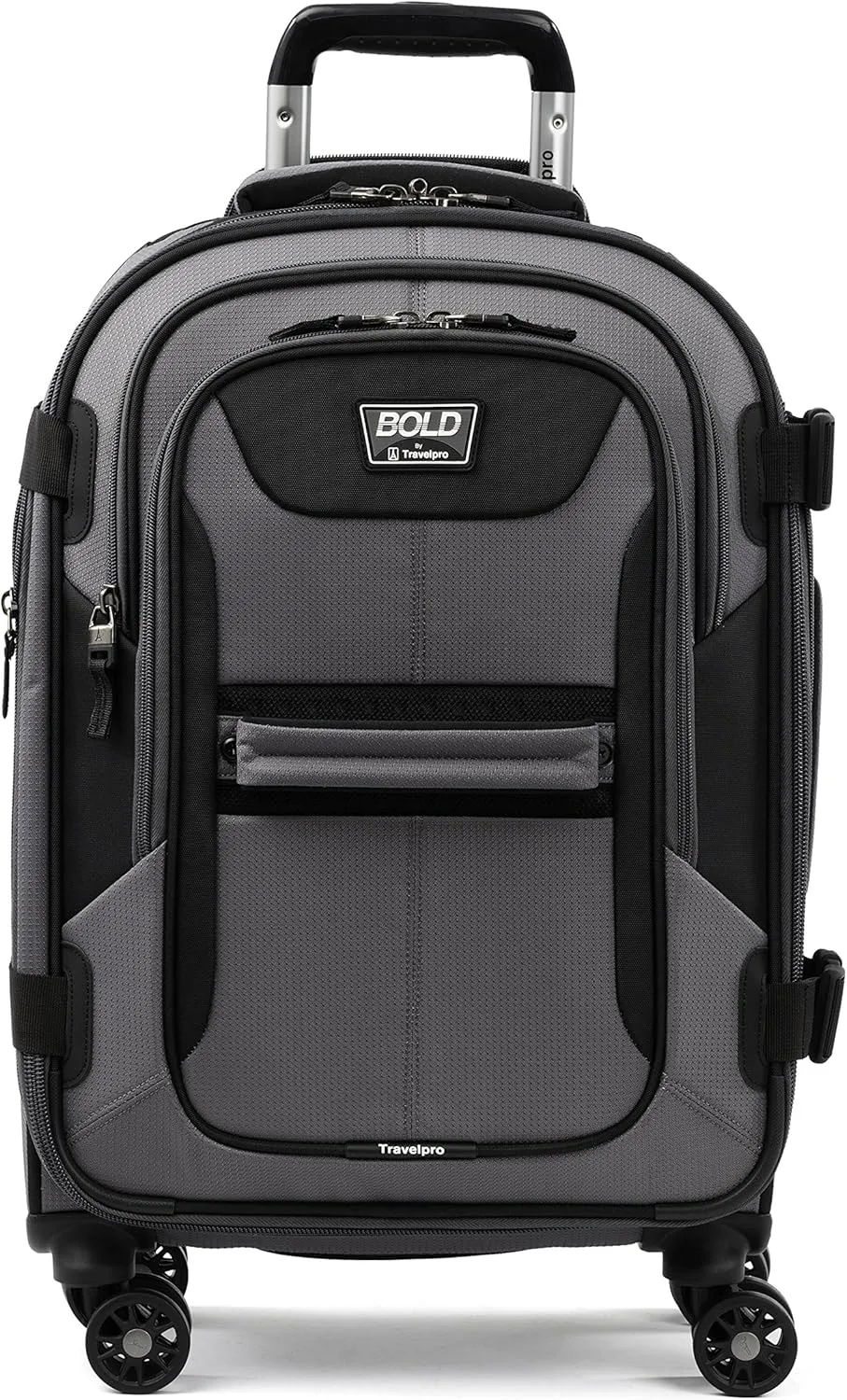Travelpro Bold Softside Expandable Carry on Spinner Luggage, Carry on 21-Inch, Grey/Black