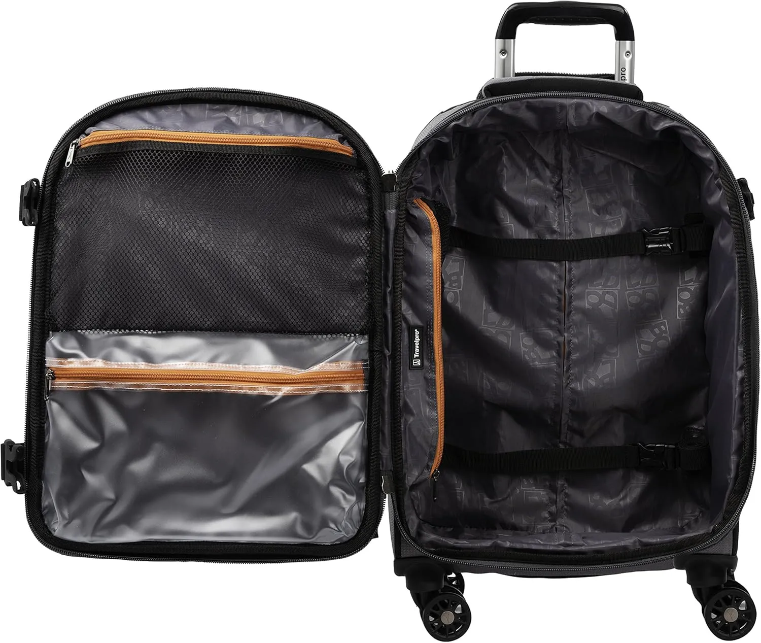 Travelpro Bold Softside Expandable Carry on Spinner Luggage, Carry on 21-Inch, Grey/Black