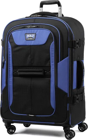 Travelpro Bold Softside Expandable Check in Spinner Luggage, Check in 26-Inch, Blue/Black