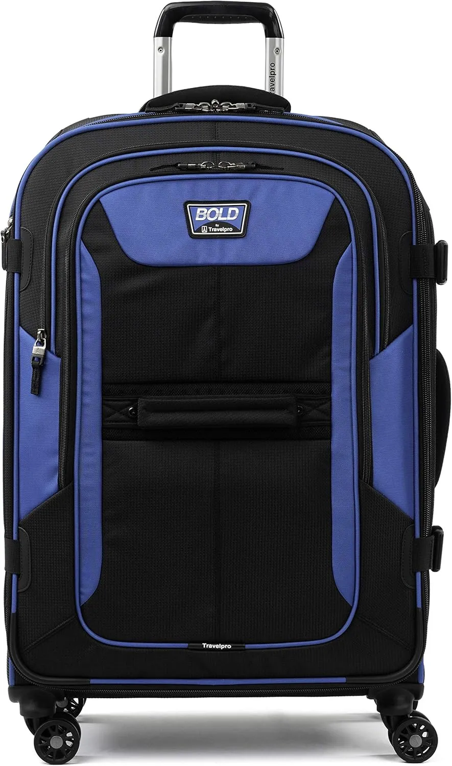 Travelpro Bold Softside Expandable Check in Spinner Luggage, Check in 26-Inch, Blue/Black