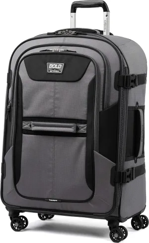 Travelpro Bold Softside Expandable Check in Spinner Luggage, Check in 26-Inch, Grey/Black