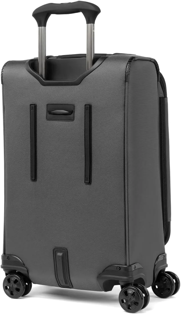 Travelpro Crew Classic Lightweight Softside Expandable Carry on Luggage, 8 Wheel Spinner Suitcase, Men and Women, Carry On 21-Inch, Titanium Grey