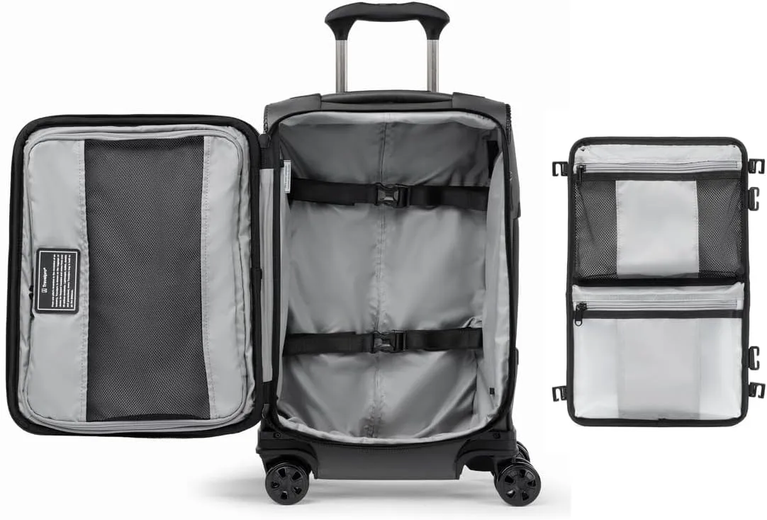 Travelpro Crew Classic Lightweight Softside Expandable Carry on Luggage, 8 Wheel Spinner Suitcase, Men and Women, Carry On 21-Inch, Titanium Grey