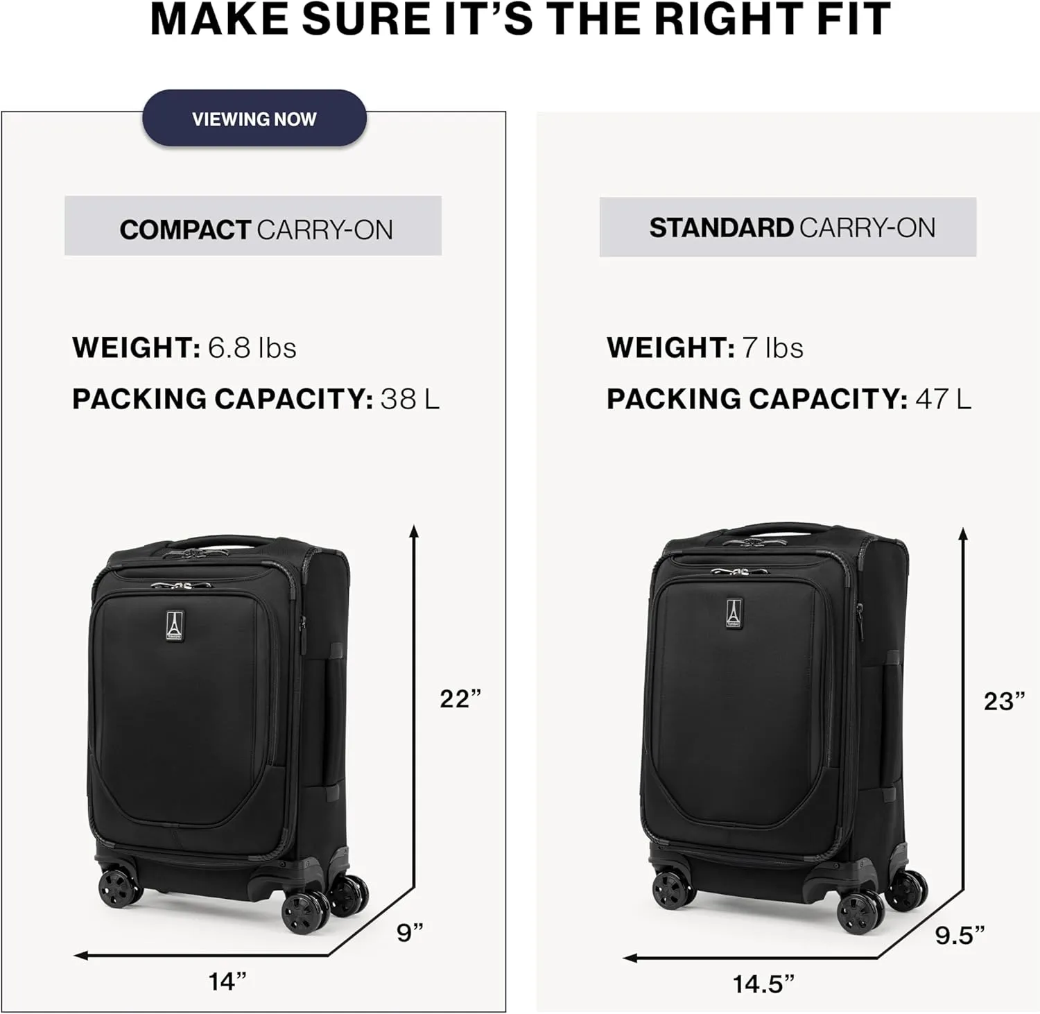 Travelpro Crew Classic Lightweight Softside Expandable Carry on Luggage, 8 Wheel Spinner Suitcase, Men and Women, Compact Carry On 20-Inch, Patriot Blue