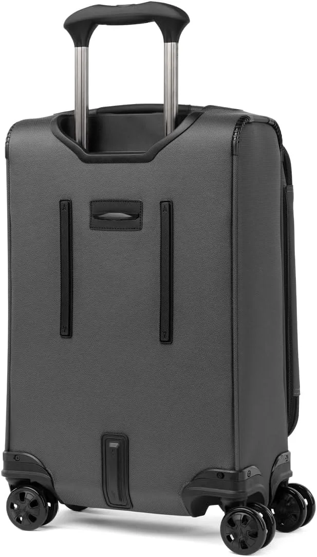 Travelpro Crew Classic Lightweight Softside Expandable Carry on Luggage, 8 Wheel Spinner Suitcase, Men and Women, Compact Carry On 20-Inch, Titanium Grey