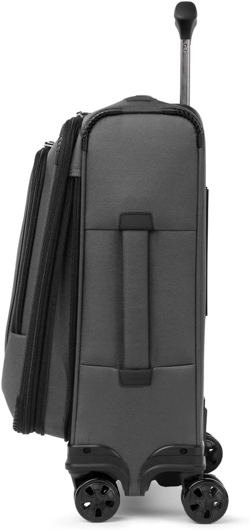 Travelpro Crew Classic Lightweight Softside Expandable Carry on Luggage, 8 Wheel Spinner Suitcase, Men and Women, Compact Carry On 20-Inch, Titanium Grey