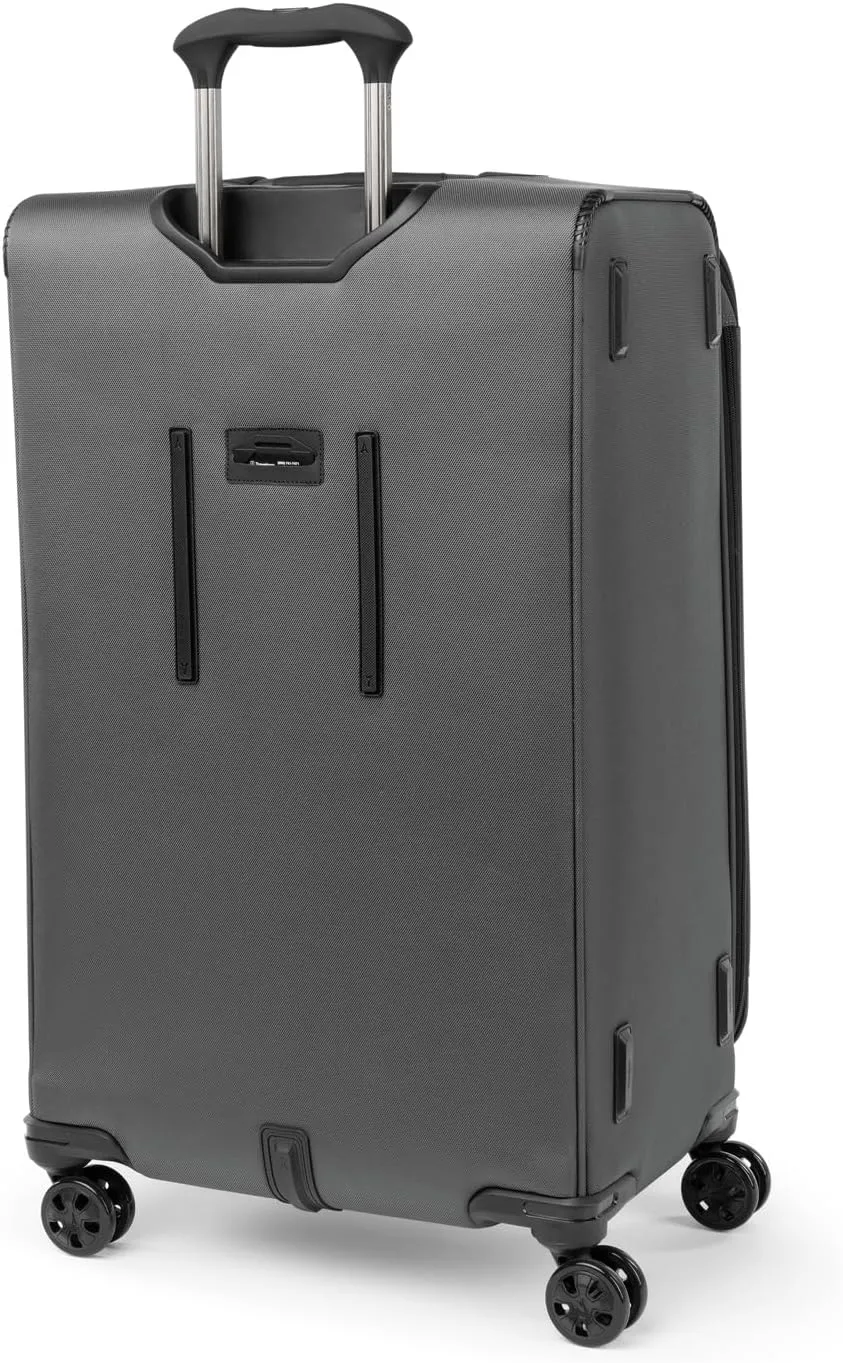 Travelpro Crew Classic Lightweight Softside Expandable Checked Luggage, 8 Wheel Spinner Suitcase, TSA Lock, Men and Women, Checked Large 29-Inch, Titanium Grey