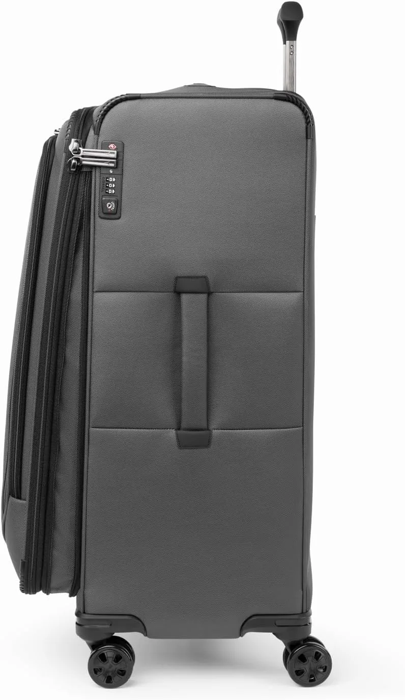 Travelpro Crew Classic Lightweight Softside Expandable Checked Luggage, 8 Wheel Spinner Suitcase, TSA Lock, Men and Women, Checked Large 29-Inch, Titanium Grey