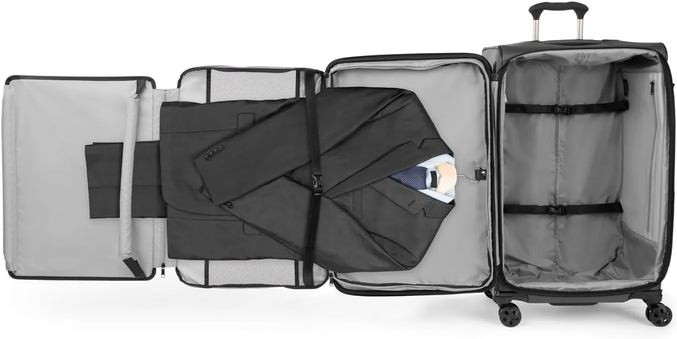 Travelpro Crew Classic Lightweight Softside Expandable Checked Luggage, 8 Wheel Spinner Suitcase, TSA Lock, Men and Women, Checked Large 29-Inch, Titanium Grey
