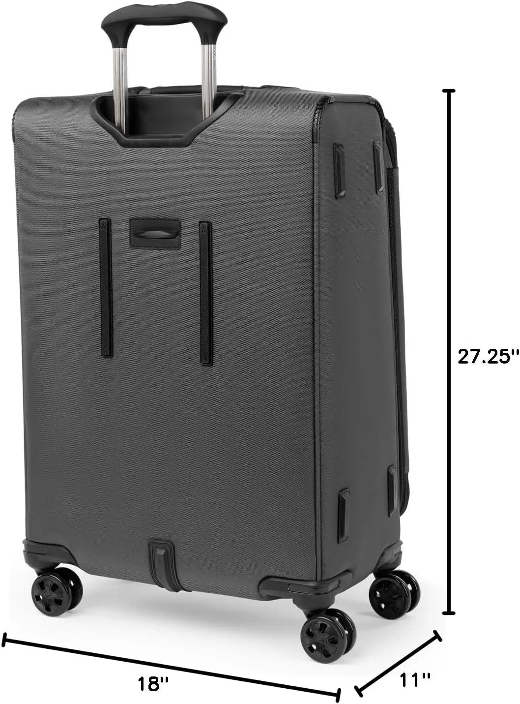 Travelpro Crew Classic Lightweight Softside Expandable Checked Luggage, 8 Wheel Spinner Suitcase, TSA Lock, Men and Women, Checked Medium 25-Inch, Titanium Grey