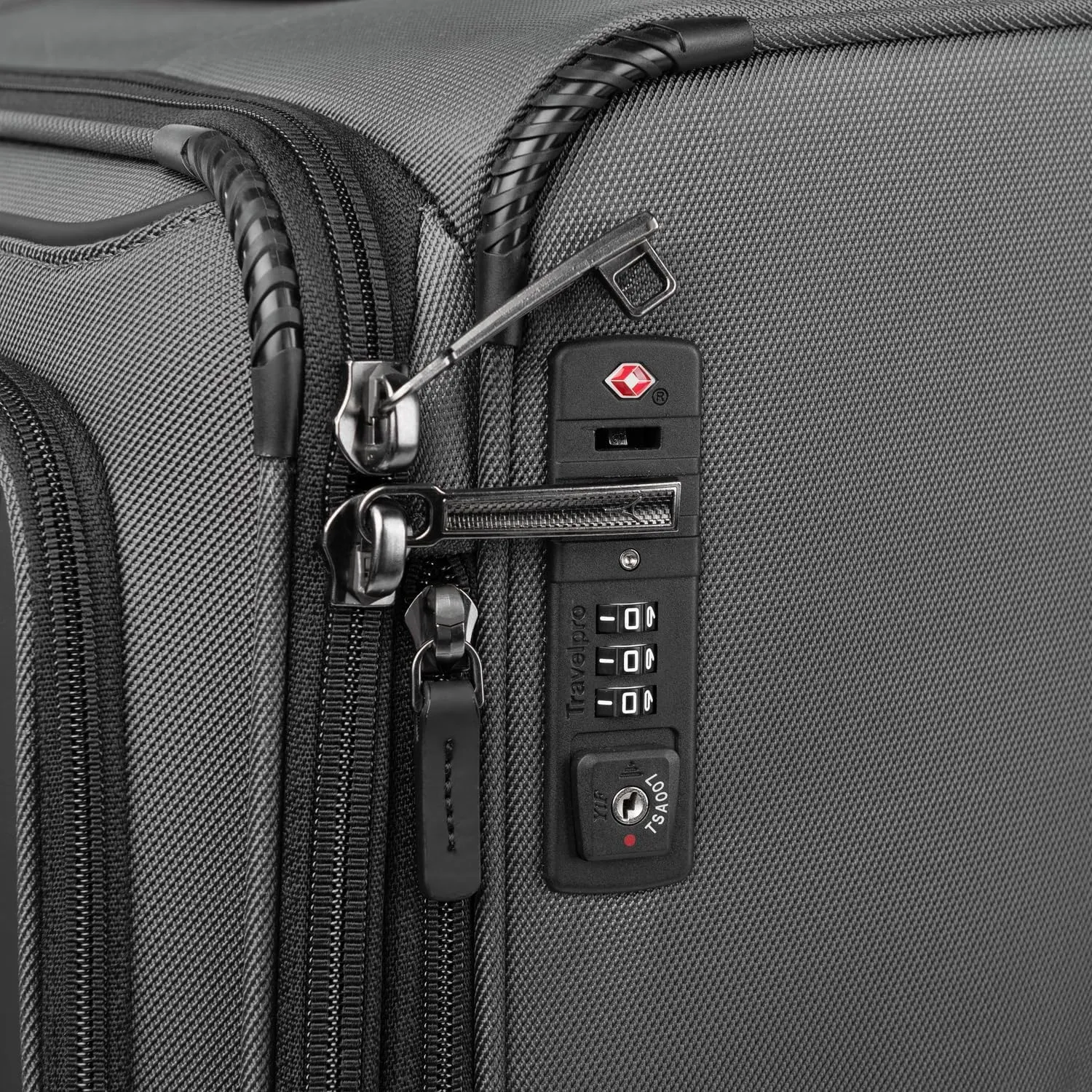Travelpro Crew Classic Lightweight Softside Expandable Checked Luggage, 8 Wheel Spinner Suitcase, TSA Lock, Men and Women, Checked Medium 25-Inch, Titanium Grey