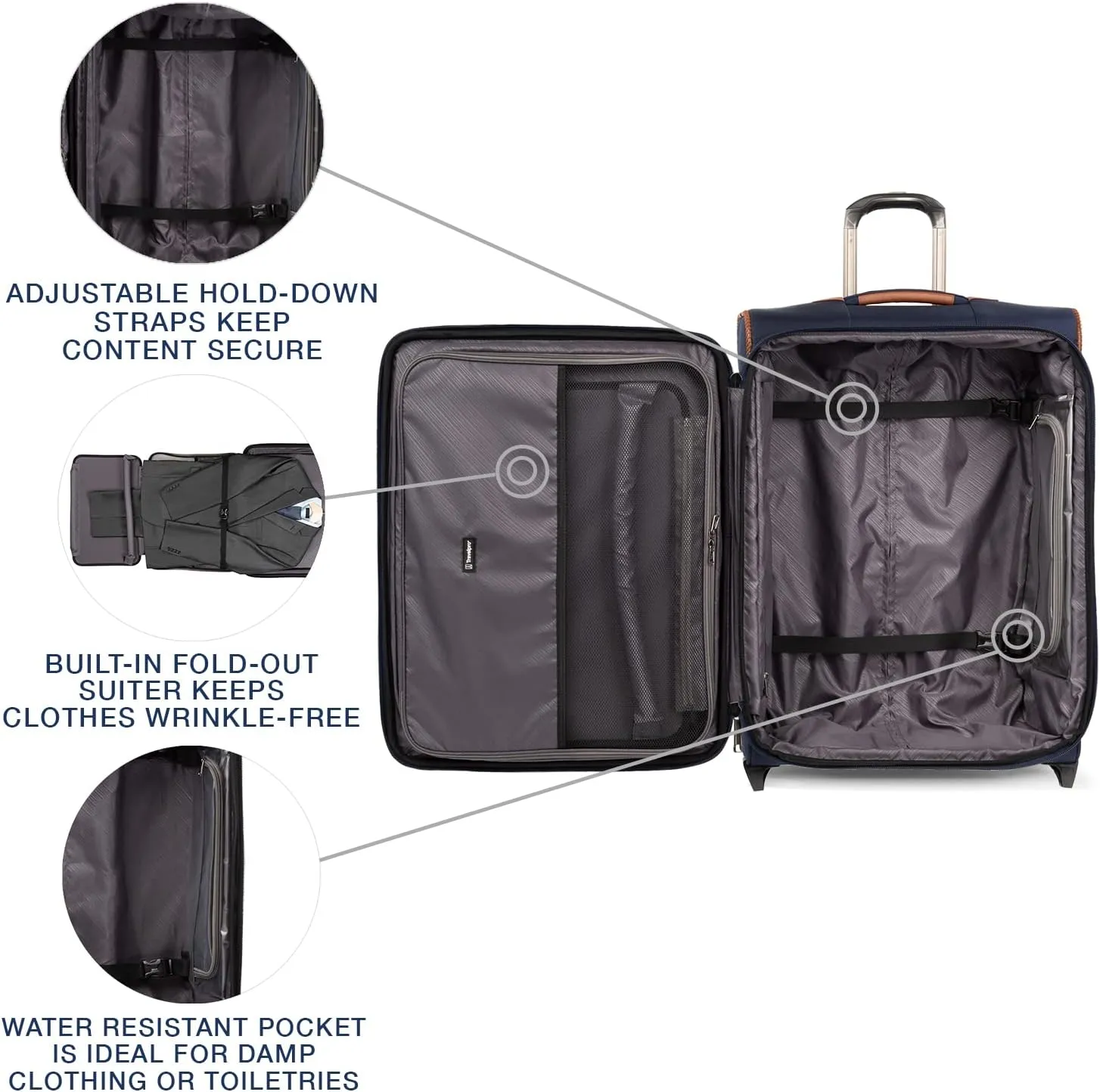 Travelpro Crew Versapack Softside Expandable 2 Wheel Upright Checked Luggage, TSA Lock, Built-in Fold-out Suiter, Men and Women, Jet Black, Checked Medium 26-Inch