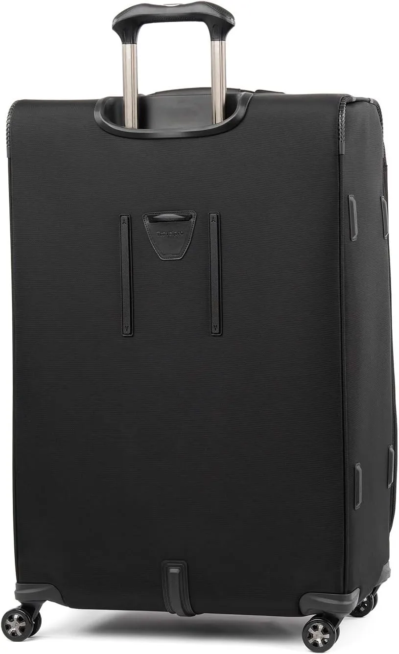 Travelpro Crew Versapack Softside Expandable 8 Spinner Wheel Checked Luggage, Men and Women, Jet Black, Checked Large 29-Inch