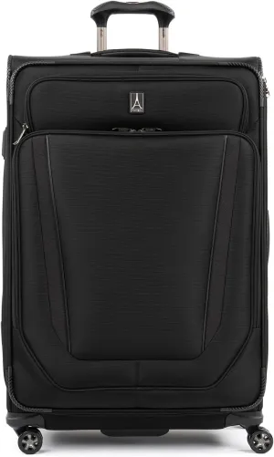 Travelpro Crew Versapack Softside Expandable 8 Spinner Wheel Checked Luggage, Men and Women, Jet Black, Checked Large 29-Inch