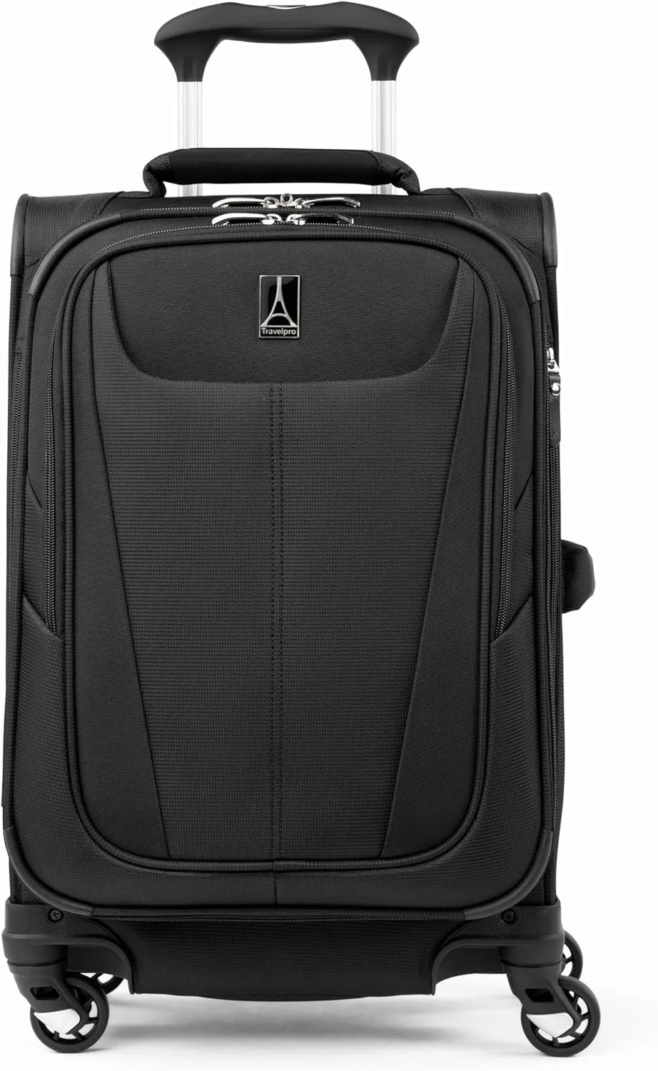 Travelpro Maxlite 5 Softside Expandable Carry on Luggage with 4 Spinner Wheels, Lightweight Suitcase, Men and Women, Black, Compact Carry on 20-Inch