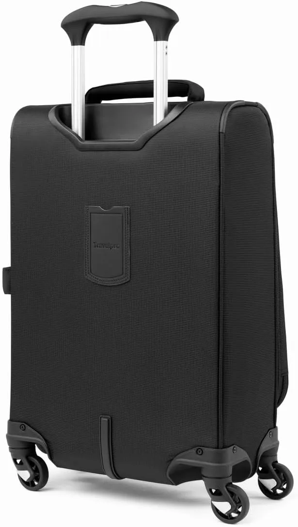 Travelpro Maxlite 5 Softside Expandable Carry on Luggage with 4 Spinner Wheels, Lightweight Suitcase, Men and Women, Black, Compact Carry on 20-Inch