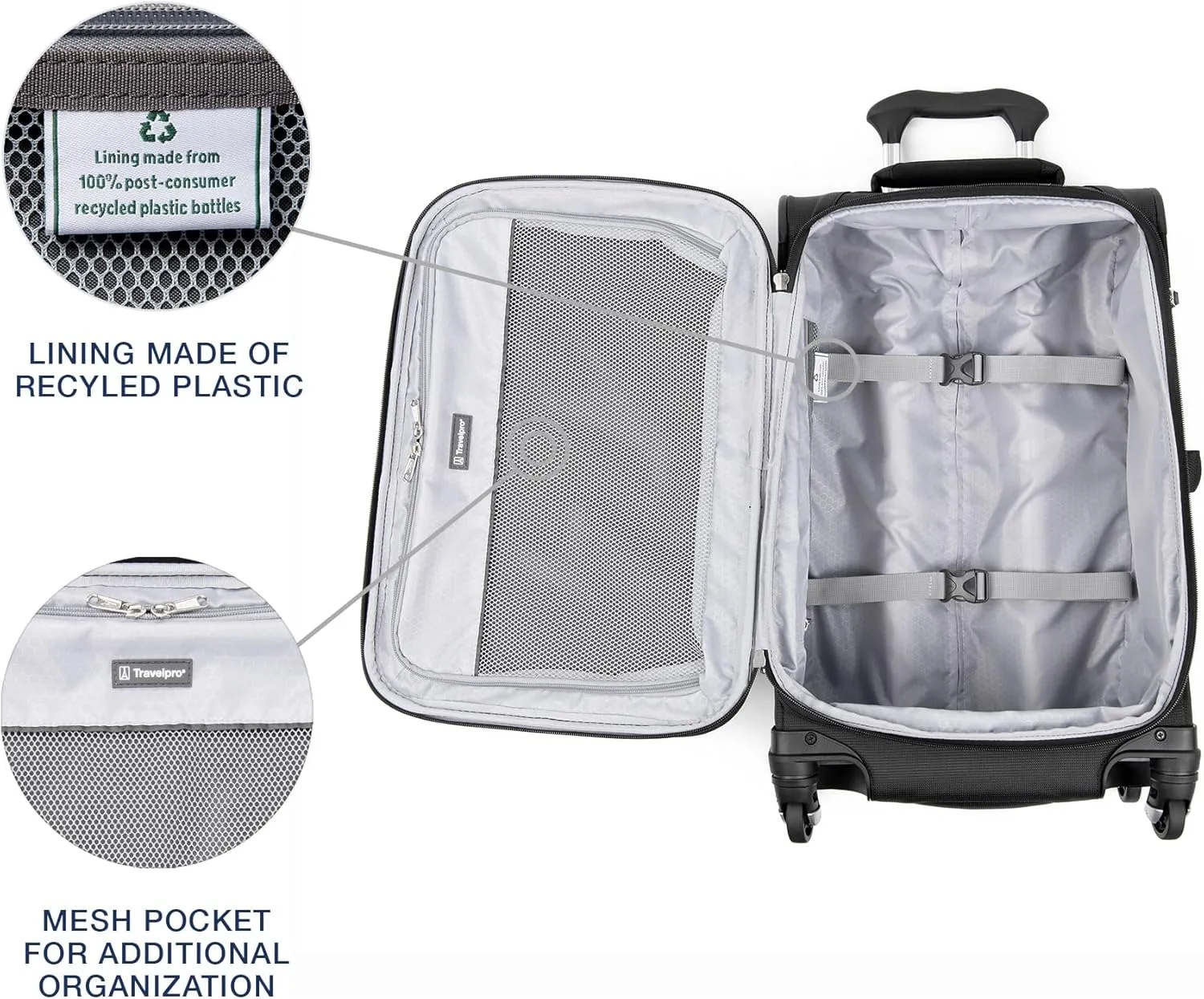Travelpro Maxlite 5 Softside Expandable Carry on Luggage with 4 Spinner Wheels, Lightweight Suitcase, Men and Women, Black, Compact Carry on 20-Inch