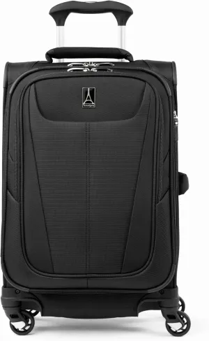 Travelpro Maxlite 5 Softside Expandable Carry on Luggage with 4 Spinner Wheels, Lightweight Suitcase, Men and Women, Black, Compact Carry on 20-Inch