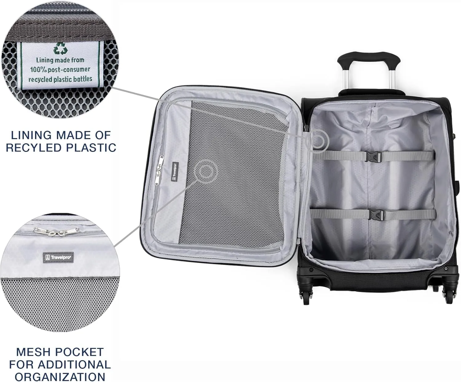 Travelpro Maxlite 5 Softside Expandable Carry on Luggage with 4 Spinner Wheels, Lightweight Suitcase, Men and Women, International, Black, Carry on 19-Inch