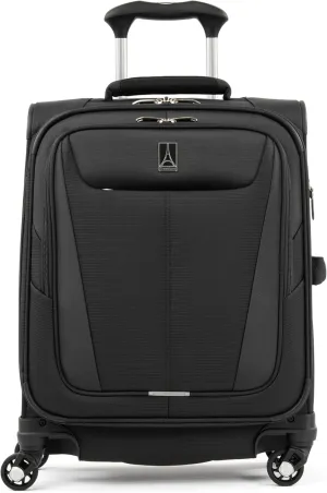 Travelpro Maxlite 5 Softside Expandable Carry on Luggage with 4 Spinner Wheels, Lightweight Suitcase, Men and Women, International, Black, Carry on 19-Inch