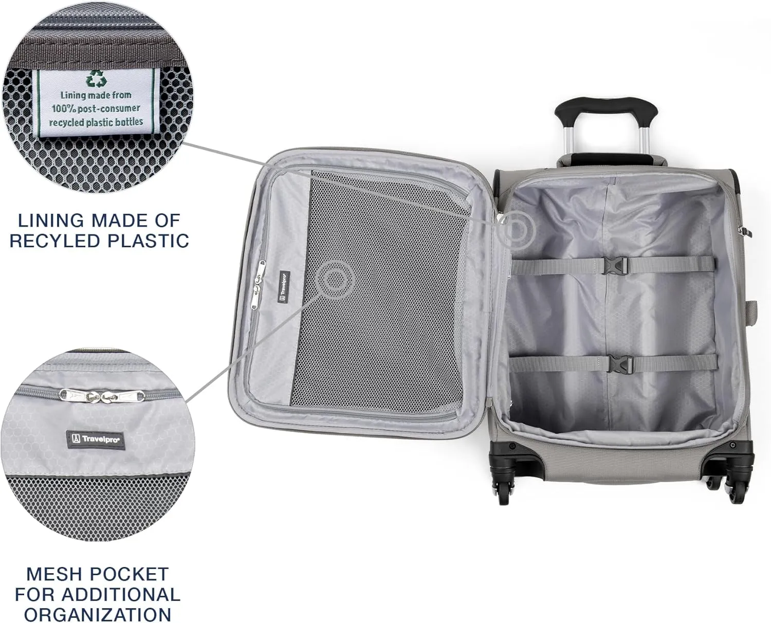 Travelpro Maxlite 5 Softside Expandable Carry on Luggage with 4 Spinner Wheels, Lightweight Suitcase, Men and Women, International, Champagne, Carry on 19-Inch