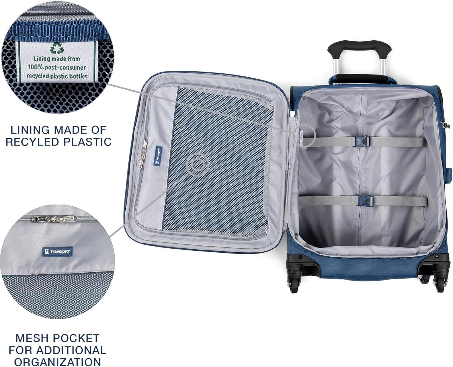 Travelpro Maxlite 5 Softside Expandable Carry on Luggage with 4 Spinner Wheels, Lightweight Suitcase, Men and Women, International, Ensign Blue, Carry on 19-Inch