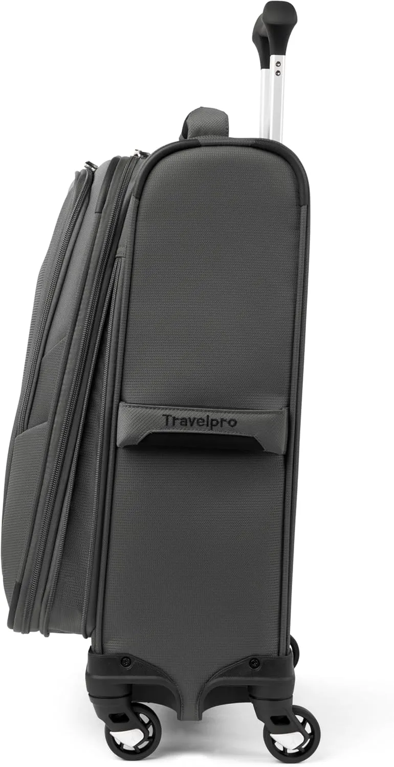 Travelpro Maxlite 5 Softside Expandable Carry on Luggage with 4 Spinner Wheels, Lightweight Suitcase, Men and Women, Shadow Grey, Compact Carry on 20-Inch