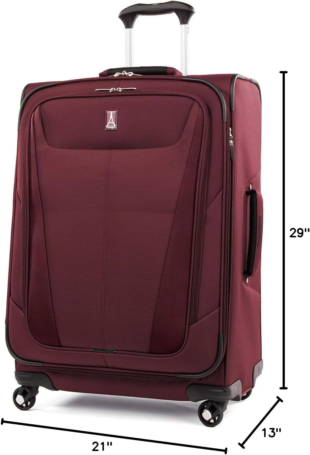 Travelpro Maxlite 5 Softside Expandable Checked Luggage with 4 Spinner Wheels, Lightweight Suitcase, Men and Women, Burgundy, Checked Large 29-Inch
