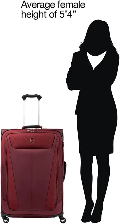 Travelpro Maxlite 5 Softside Expandable Checked Luggage with 4 Spinner Wheels, Lightweight Suitcase, Men and Women, Burgundy, Checked Large 29-Inch