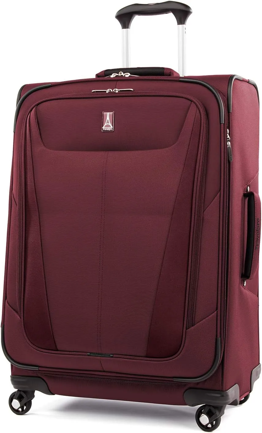 Travelpro Maxlite 5 Softside Expandable Checked Luggage with 4 Spinner Wheels, Lightweight Suitcase, Men and Women, Burgundy, Checked Large 29-Inch
