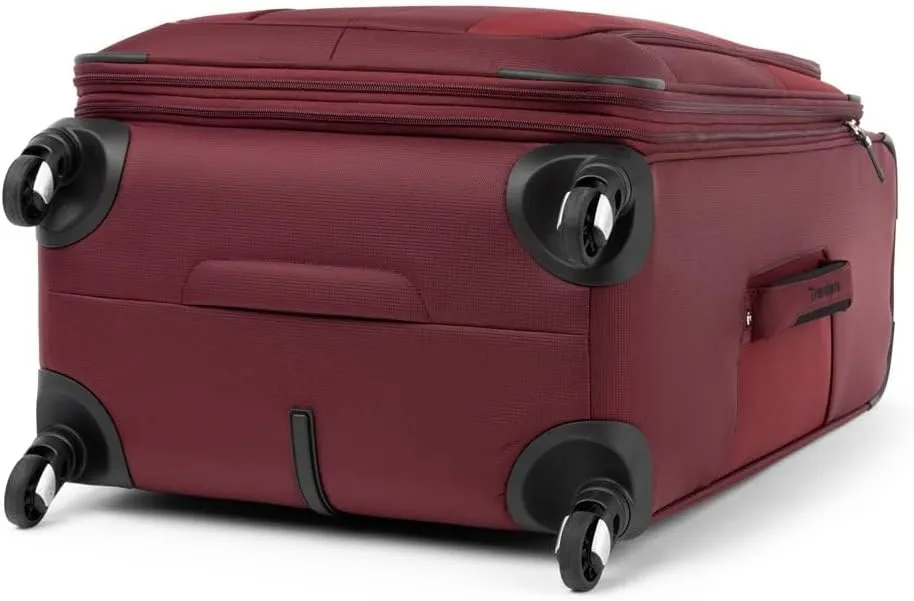 Travelpro Maxlite 5 Softside Expandable Checked Luggage with 4 Spinner Wheels, Lightweight Suitcase, Men and Women, Burgundy, Checked Medium 25-Inch