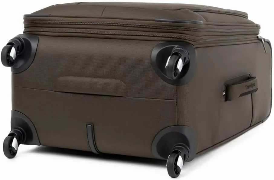 Travelpro Maxlite 5 Softside Expandable Checked Luggage with 4 Spinner Wheels, Lightweight Suitcase, Men and Women, Mocha, Checked Medium 25-Inch