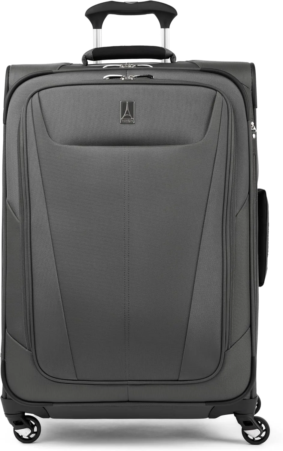 Travelpro Maxlite 5 Softside Expandable Checked Luggage with 4 Spinner Wheels, Lightweight Suitcase, Men and Women, Shadow Grey, Checked Medium 25-Inch