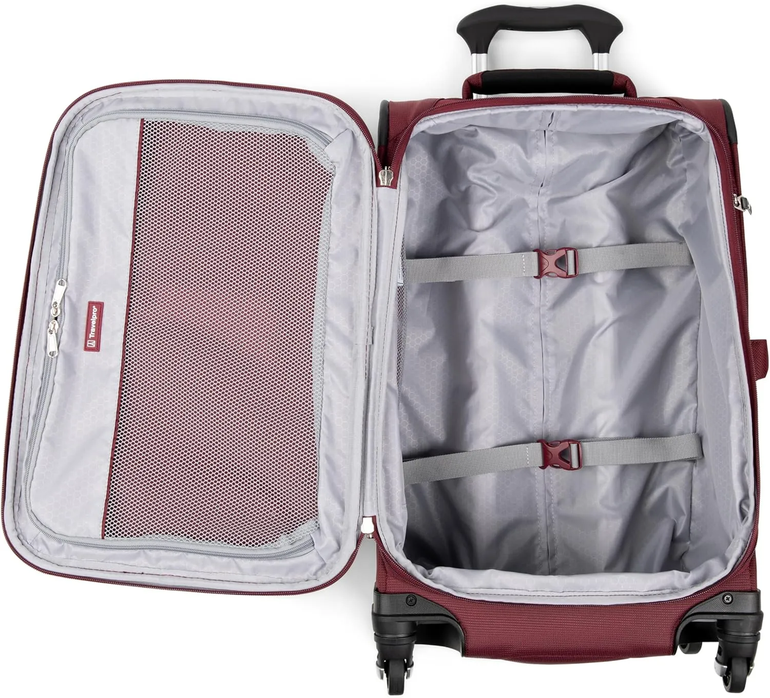 Travelpro Maxlite 5 Softside Expandable Luggage with 4 Spinner Wheels, Lightweight Suitcase, Men and Women, Burgundy, 2-Piece Set (21/25)