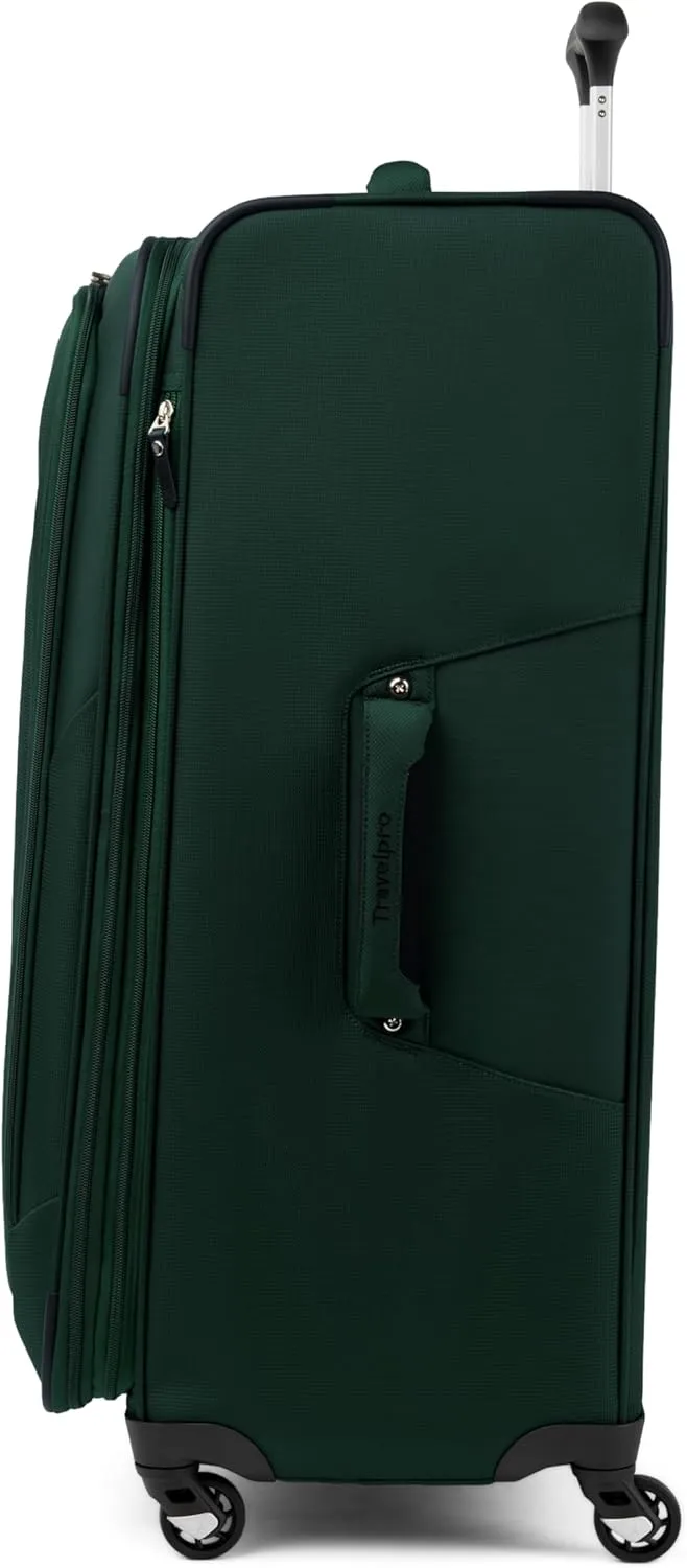 Travelpro Maxlite 5 Softside Expandable Luggage with 4 Spinner Wheels, Lightweight Suitcase, Men and Women, Forest Green, Checked-Large 29-Inch