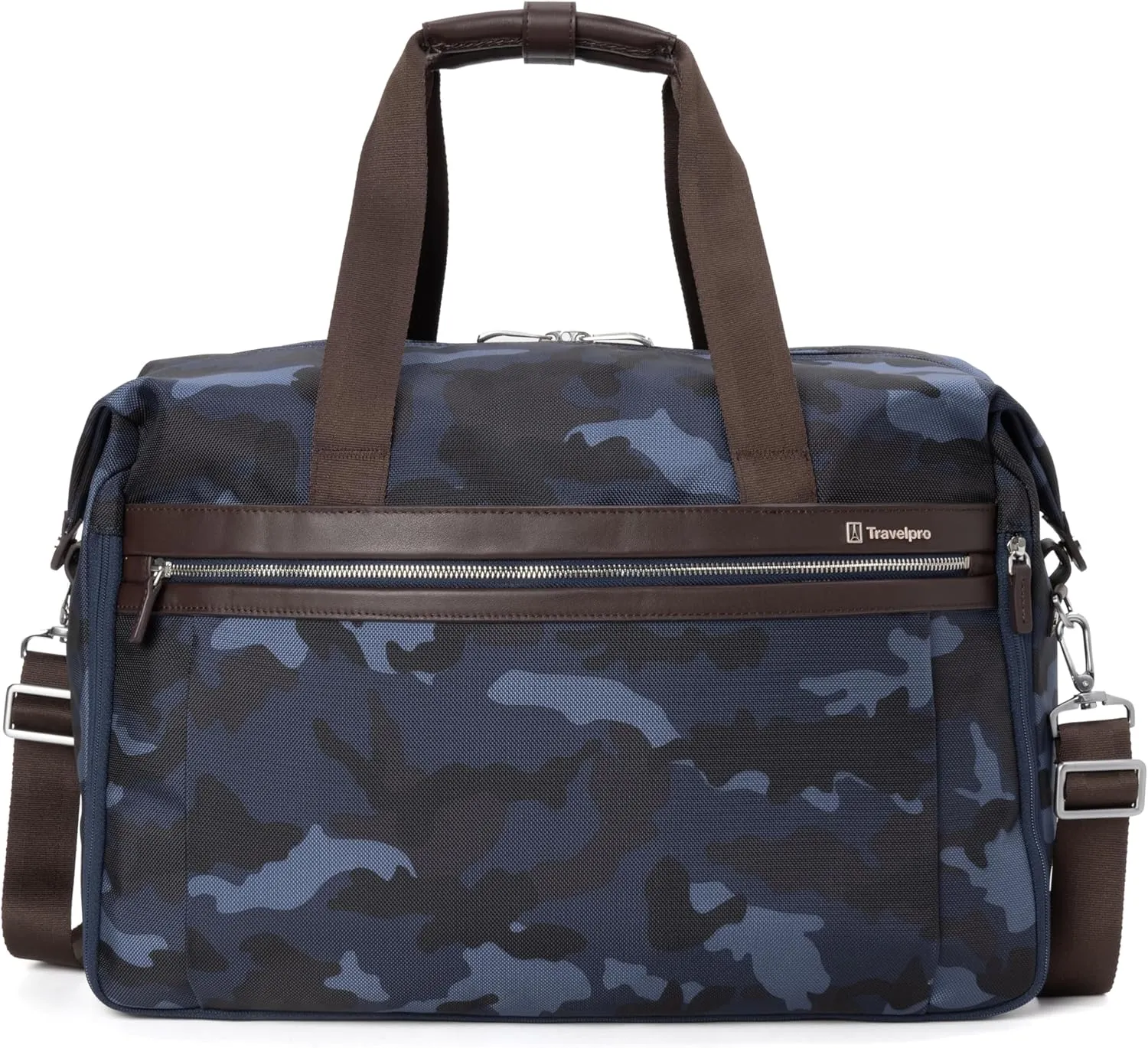 Travelpro Platinum Elite Carry on Soft Travel Duffel Bag, Weekender, Gym Bag, Men and Women, Navy Camouflage, 19 Inch