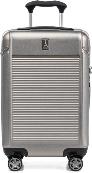 Travelpro Platinum Elite Hardside Expandable Carry on Luggage, 8 Wheel Spinner, TSA Lock, Hard Shell Polycarbonate Suitcase, Metallic Sand, Carry on 21-Inch
