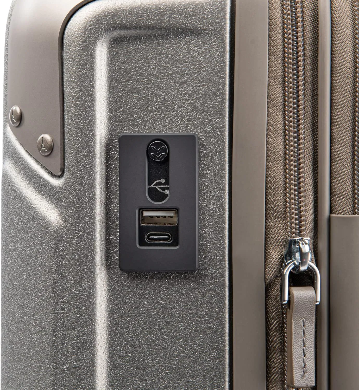 Travelpro Platinum Elite Hardside Expandable Carry on Luggage, 8 Wheel Spinner, TSA Lock, Hard Shell Polycarbonate Suitcase, Metallic Sand, Carry on 21-Inch