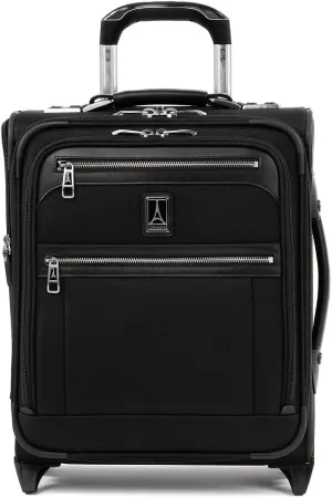 Travelpro Platinum Elite Softside Expandable Carry on Luggage, 2 Wheel Upright Regional Suitcase, USB Port, Men and Women, Shadow Black, Carry On 16-Inch
