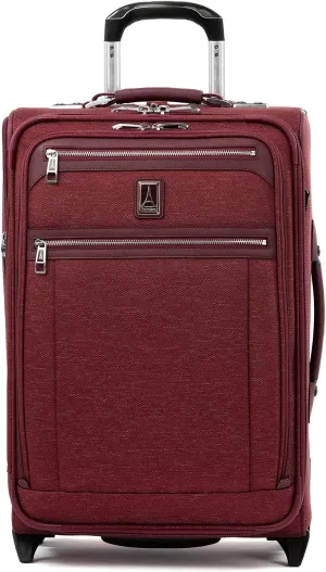 Travelpro Platinum Elite Softside Expandable Carry on Luggage, 2 Wheel Upright Suitcase, USB Port, Men and Women, Bordeaux, Carry On 22-Inch