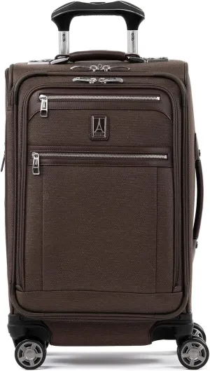 Travelpro Platinum Elite Softside Expandable Carry on Luggage, 8 Wheel Spinner Suitcase, USB Port, Suiter, Men and Women, Rich Espresso Brown, Carry On 21-Inch