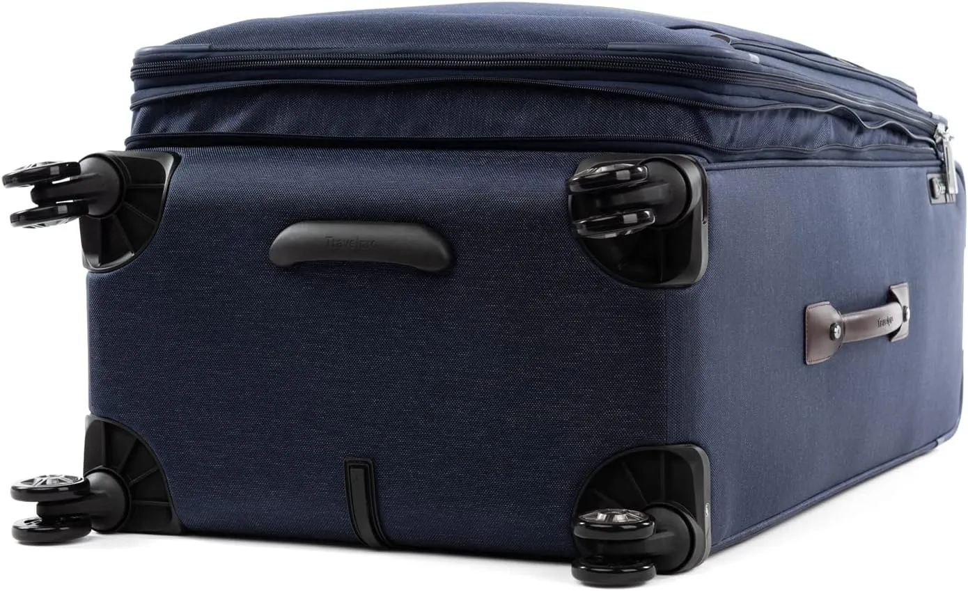 Travelpro Platinum Elite Softside Expandable Checked Luggage, 8 Wheel Spinner Large Suitcase, TSA Lock, Men and Women, True Navy Blue, Checked Large 29-Inch