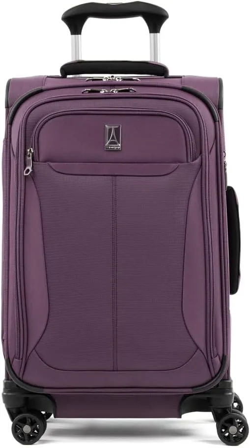 Travelpro Tourlite Softside 21" Expandable Luggage with 4 Spinner Wheels, Lightweight Suitcase, Carry-On, Deep Purple