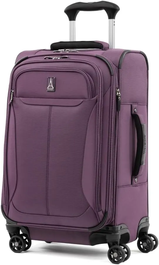 Travelpro Tourlite Softside 21" Expandable Luggage with 4 Spinner Wheels, Lightweight Suitcase, Carry-On, Deep Purple