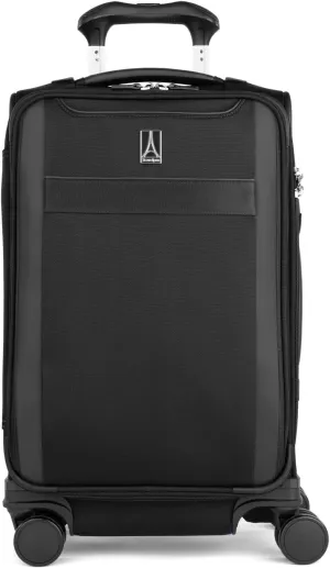 Travelpro VersaPack  Lightweight Softside Expandable Carry on Luggage, 8 Spinner Suitcase, TSA Lock, Men and Women, Carry On 21-Inch, Black