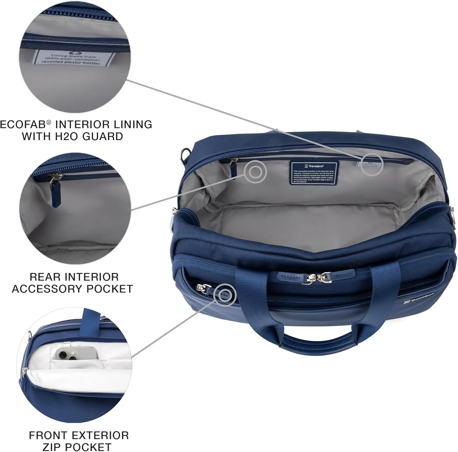 Travelpro VersaPack  Lightweight Underseat Travel Tote Bag, Men and Women, Estate Blue, 16.25 inches