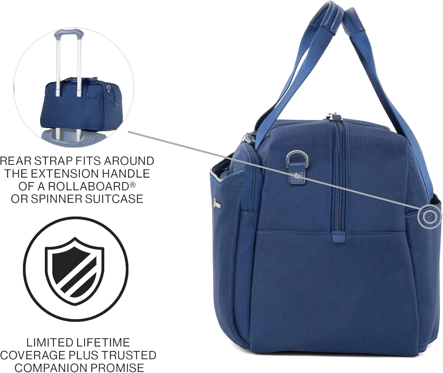 Travelpro VersaPack  Lightweight Underseat Travel Tote Bag, Men and Women, Estate Blue, 16.25 inches